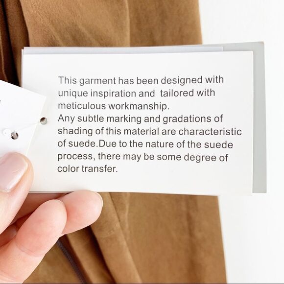 Bagatelle Tan Faux Suede Draped Jacket M - Picture 10 of 15